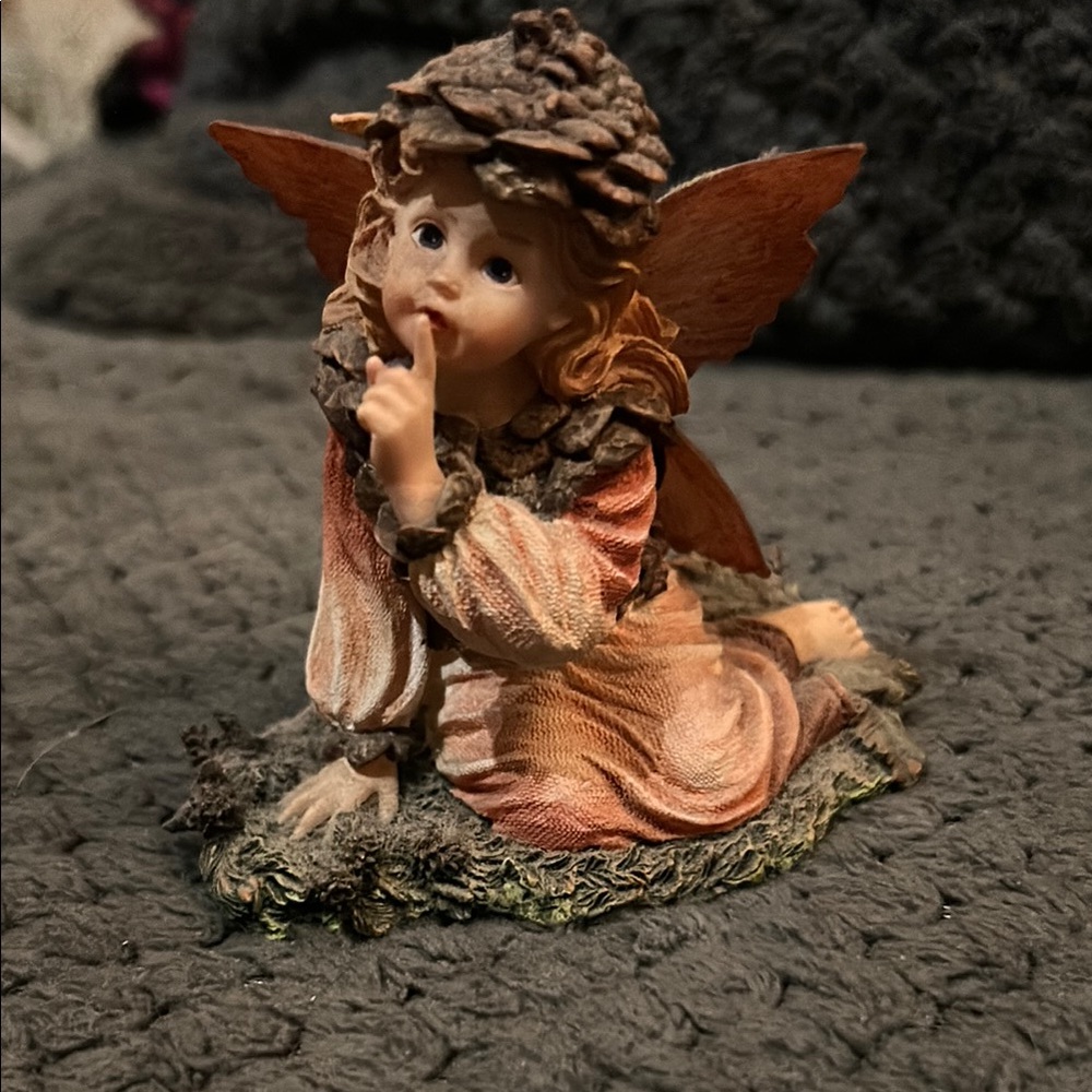 Whimsical Fairy Figurine in Earthy Tones
